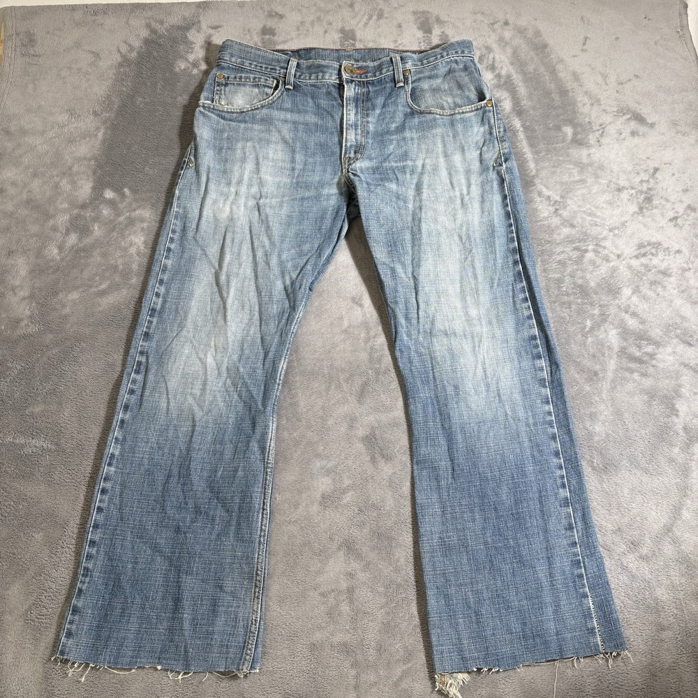 Levi's SilverTab Bootcut Distressed Cuffs Men's Jeans Blue Denim Cotton 34x29